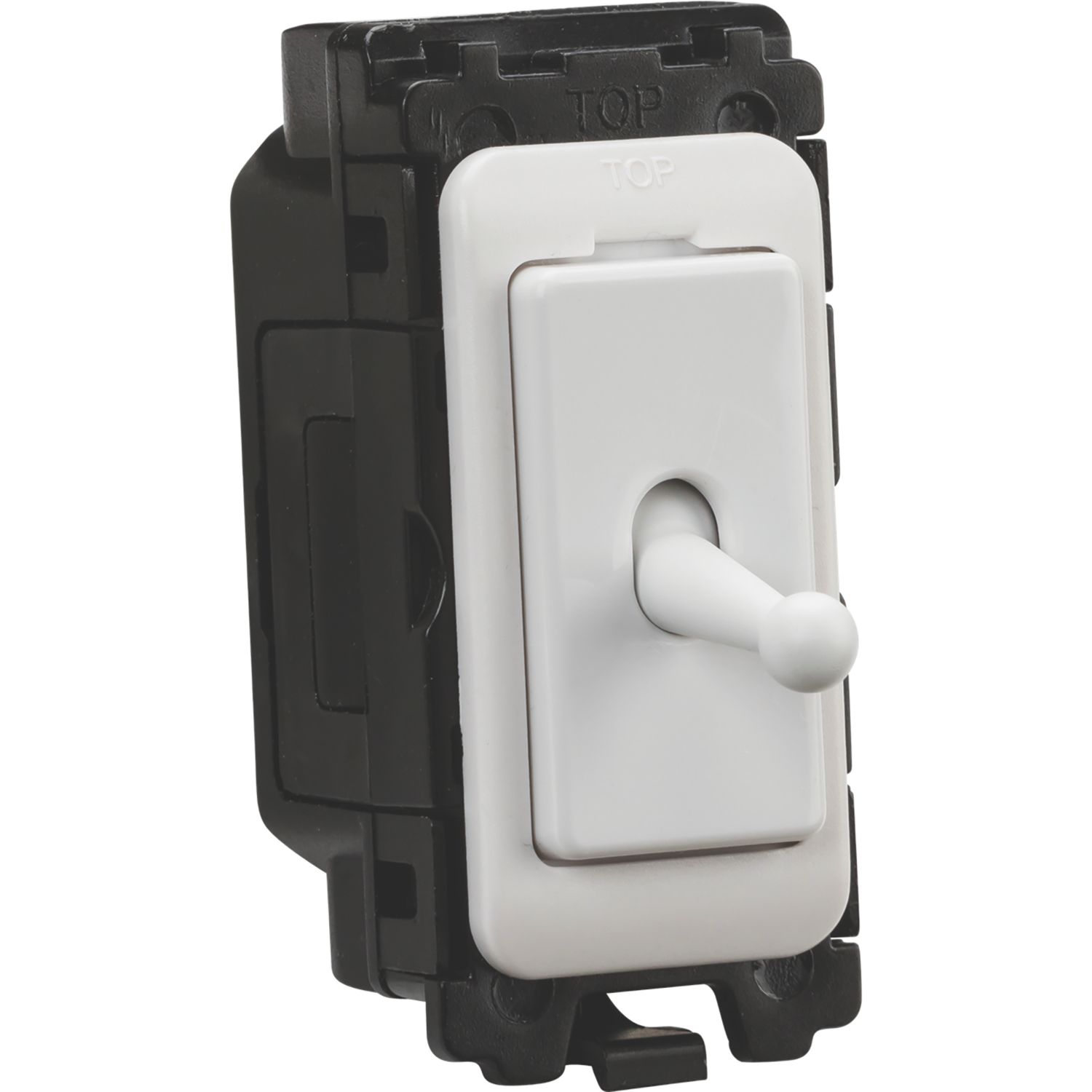 Knightsbridge Curved Edge Toggle 20AX Grid Intermediate Switch White (869YA)