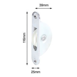 Smith & Locke Sash Window Axle Pulley & Nylon Wheel Polished Chrome 116mm x 25mm