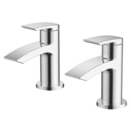Wye Chrome 106mm Deck Mounted Lever 2 Tap Holes Bath Pillar Tap