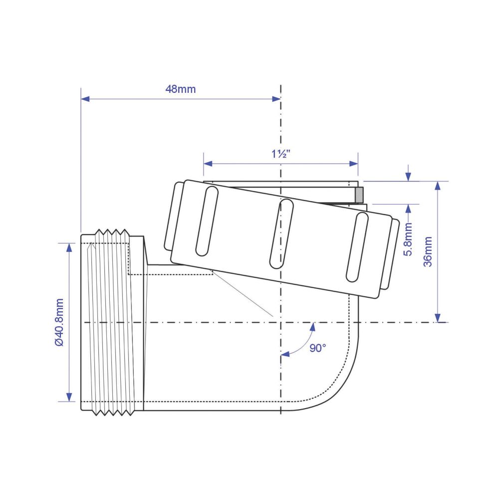 McAlpine T4U Compression & BSP Connections Bend 90° 40mm - Screwfix
