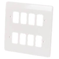MK Grid Plus 8-Module Grid Faceplate White