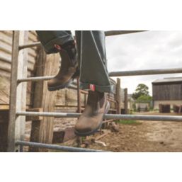 Hunter  Size 8 Womens Brown Water-Resistant Steel Toe Cap Safety Dealer Boots