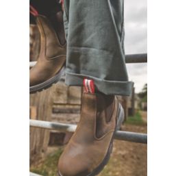 Hunter  Size 8 Womens Brown Water-Resistant Steel Toe Cap Safety Dealer Boots