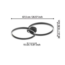 Eglo Amandolo LED Ceiling Light Black 19.5W 2400lm