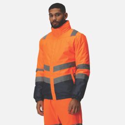 Regatta Pro Hi Vis Bomber Jacket Orange/Navy 3X Large 58" Chest