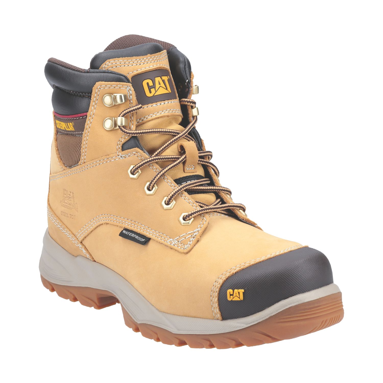 CAT Spiro Size 12 Honey Waterproof Steel Toe Cap Safety Boots (870JV)