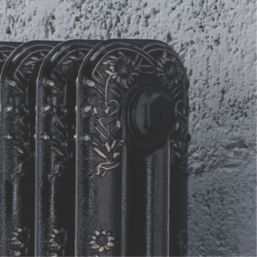 Arroll 597mm x 814mm 3108BTU Black / Silver Cast Iron 2 Column Radiator