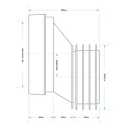 Viva  Rigid 40mm Offset WC Pan Connector White 130mm