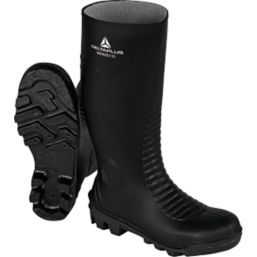 Delta Plus BRONS2S5N Size 7  Black Steel Toe Cap Safety Wellies