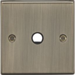 Knightsbridge Raised Square 20A Unswitched Flex Outlet  Antique Brass