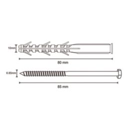 Easyfix  Hex Long Expansion Frame Fixings 10mm x 80mm 12 Pack