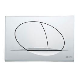 Fluidmaster Schwab Ovate Duo 257421 Dual-Flush Flushing Plate Matt Chrome