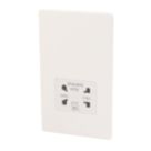 Varilight  2-Gang Dual Voltage Shaver Socket 115 / 230V Ice White with White Inserts