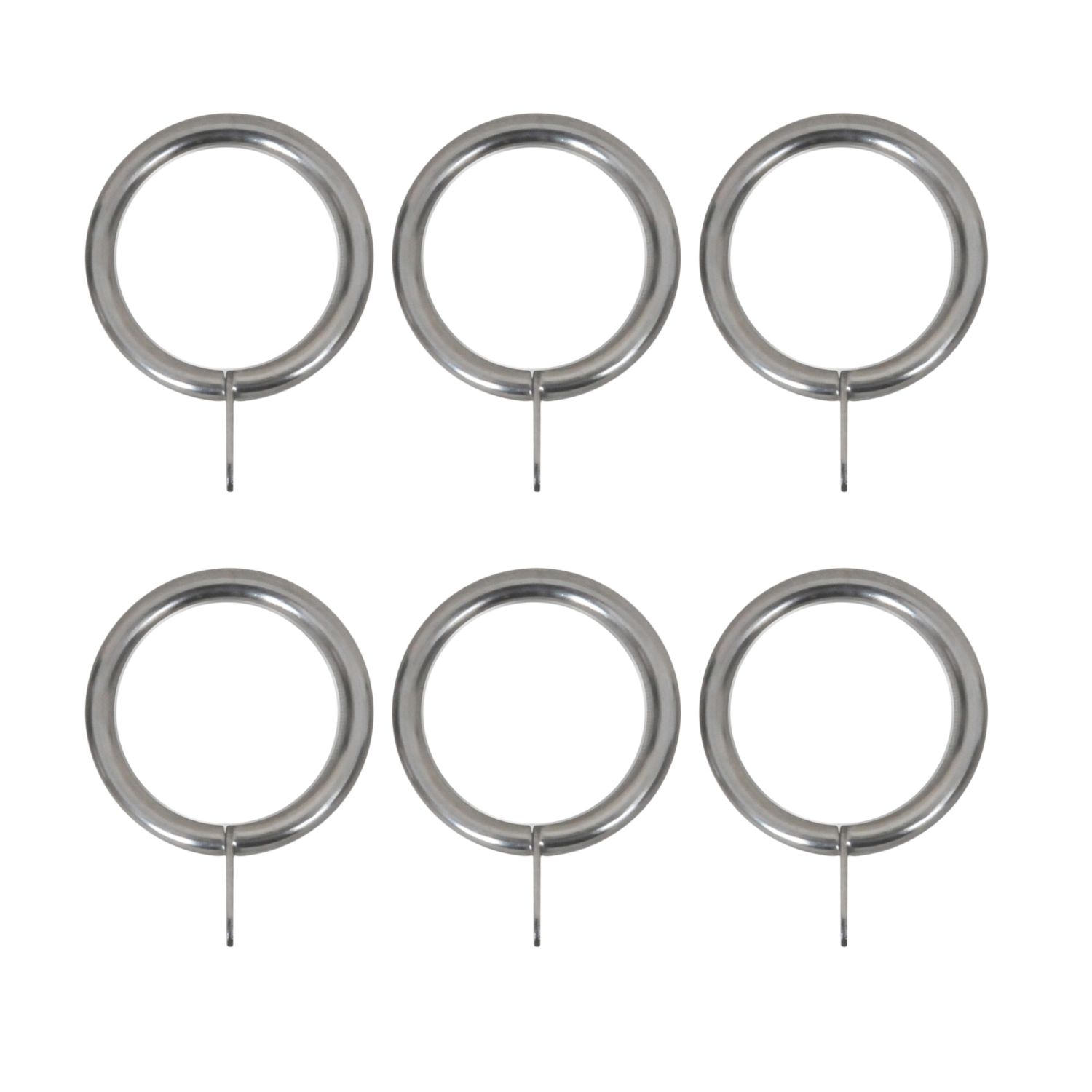 Renaissance Brushed Nickel Metal Curtain Rings 28mm 8 Pack (871CK)