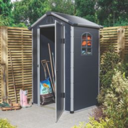 Rowlinson Airevale 4' x 3' (Nominal) Apex Plastic Storage Shed Dark Grey