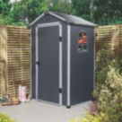 Rowlinson Airevale 4' x 3' (Nominal) Apex Plastic Storage Shed Dark Grey