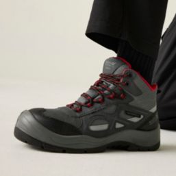 Regatta Limestone Size 10  Granite / Red Waterproof Steel Toe Cap Safety Boots