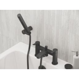 Bristan Apelo Black 135mm Deck Mounted Dual Control Manual Shower Mixer Tap