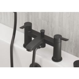 Bristan Apelo Black 135mm Deck Mounted Dual Control Manual Shower Mixer Tap