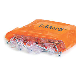 Corrapol  Polycarbonate Fixings Clear 60mm x 20mm 50 Pack