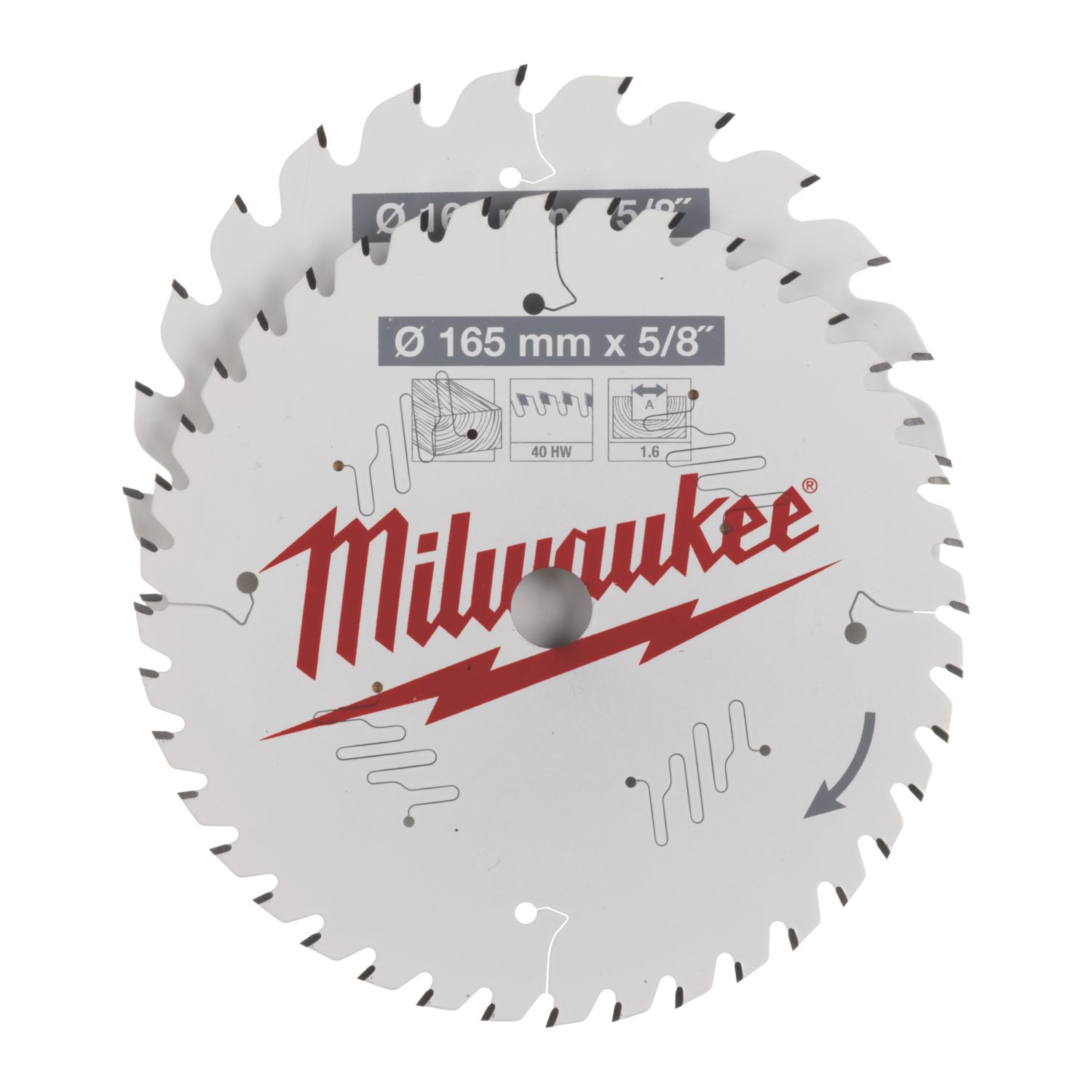 Milwaukee Wood Circular Saw Blades 165mm x 15.87mm 24/40T 2 Pieces (871GE)