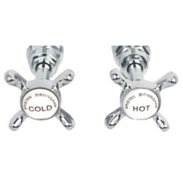 Bristan 1901 Traditional Cross Head Bib Taps Chrome 1 Pair