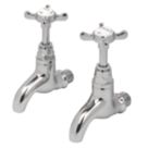 Bristan 1901 Traditional Cross Head Bib Taps Chrome 1 Pair