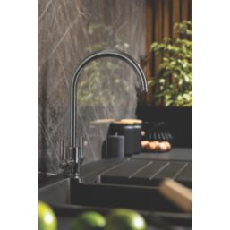 Streame by Abode Brolle Swan Dual-Lever Mono Mixer Kitchen Tap Chrome