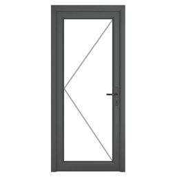 Crystal  Fully Glazed 1-Clear Light Left-Handed Anthracite Grey uPVC Back Door 2090mm x 920mm