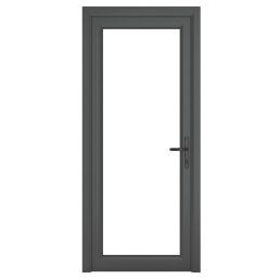 Crystal  Fully Glazed 1-Clear Light Left-Handed Anthracite Grey uPVC Back Door 2090mm x 920mm