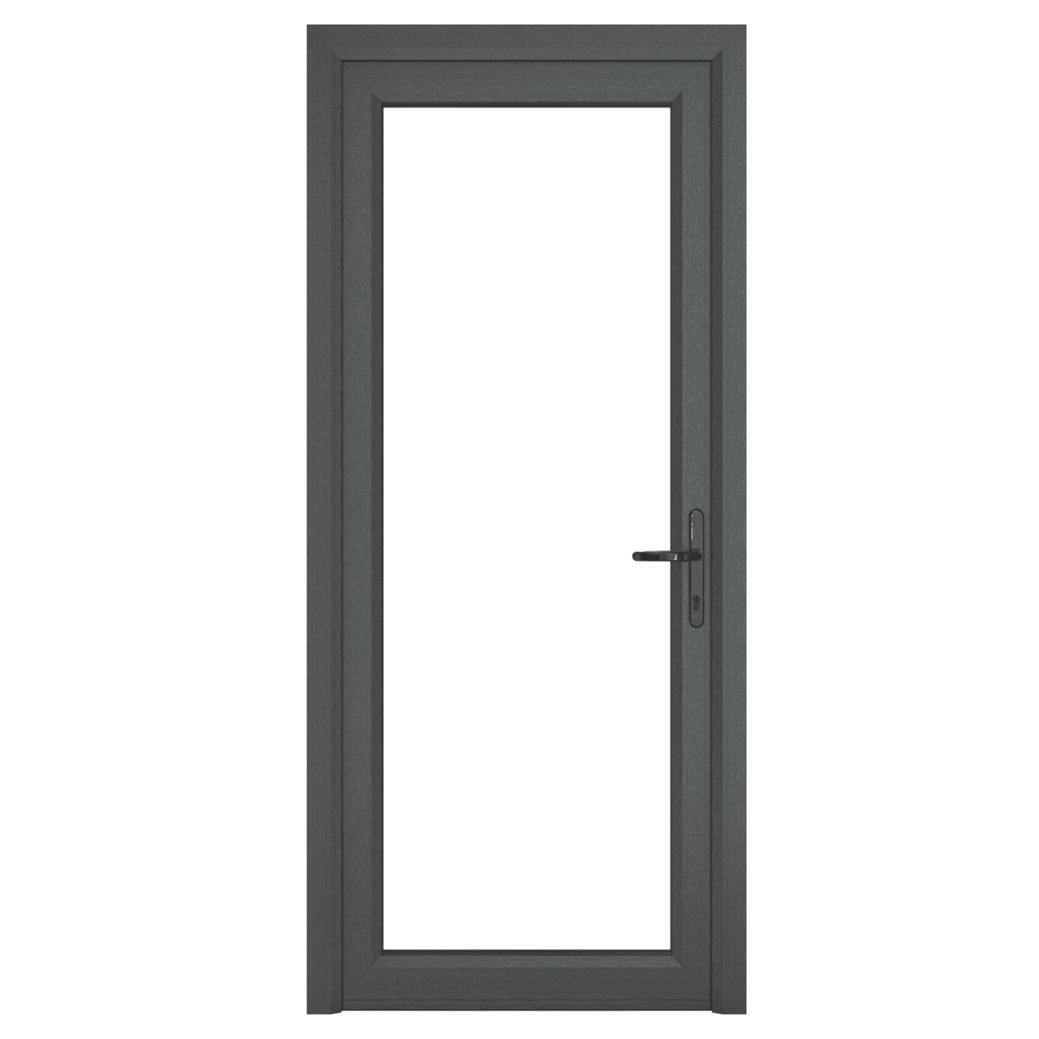 Crystal Fully Glazed 1-Clear Light Left-Handed Anthracite Grey uPVC Back Door 2090mm x 920mm (871JN)