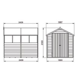 Forest  6' x 8' (Nominal) Apex Overlap Timber Shed with Base
