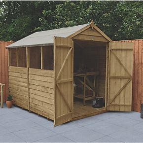 Forest 6' x 8' (Nominal) Apex Overlap Timber Shed with 