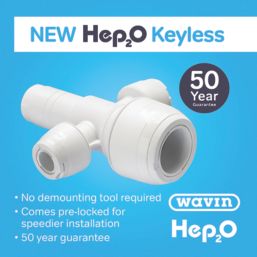Hep2O  Plastic Push-Fit Reducing 2 Port Keyless Spigot Manifold (Opposite Sides) 22mm x 10mm