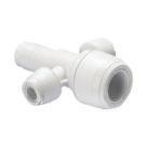 Hep2O  Plastic Push-Fit Reducing 2 Port Keyless Spigot Manifold (Opposite Sides) 22mm x 10mm