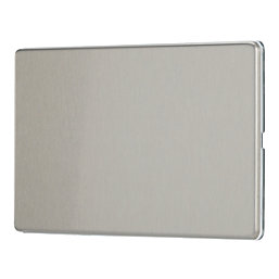 Contactum Lyric 2-Gang Blanking Plate Brushed Steel