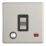 Contactum Lyric 20A 1-Gang DP Control Switch & Flex Outlet Brushed Steel with Neon with Black Inserts