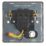 Contactum Lyric 20A 1-Gang DP Control Switch & Flex Outlet Brushed Steel with Neon with Black Inserts