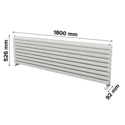 Ximax Fortuna 526mm x 1800mm 5707BTU White Horizontal Designer Radiator
