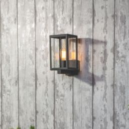 Zink Hestia Outdoor Box Lantern Wall Light Fitting Black