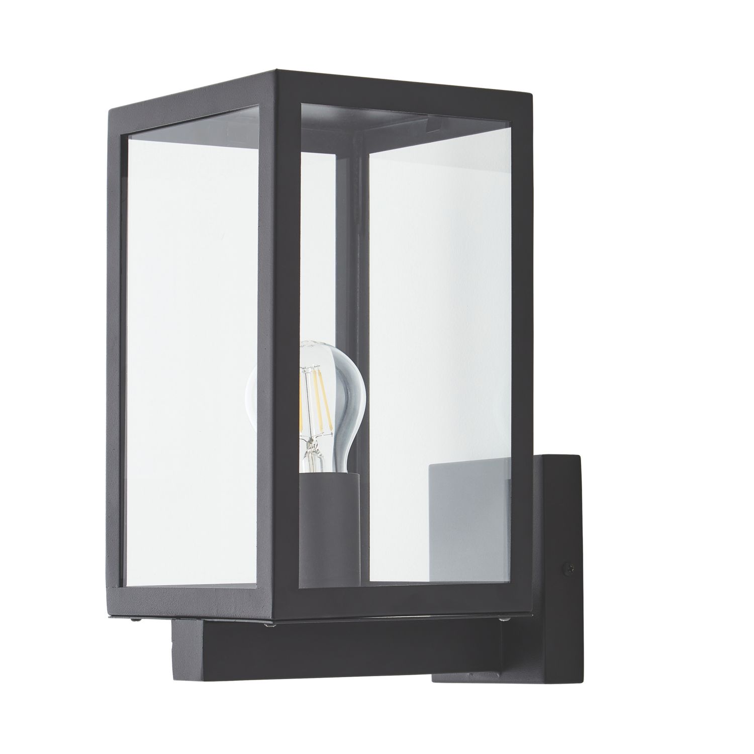 Zink Hestia Outdoor Box Lantern Wall Light Fitting Black (871VH)