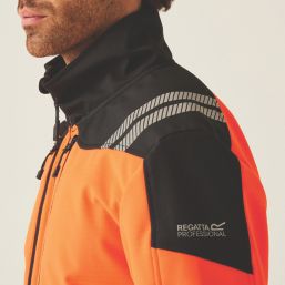 Regatta Hi Vis XPro 3 Layer Softshell  Jacket Black/Orange Small 38" Chest