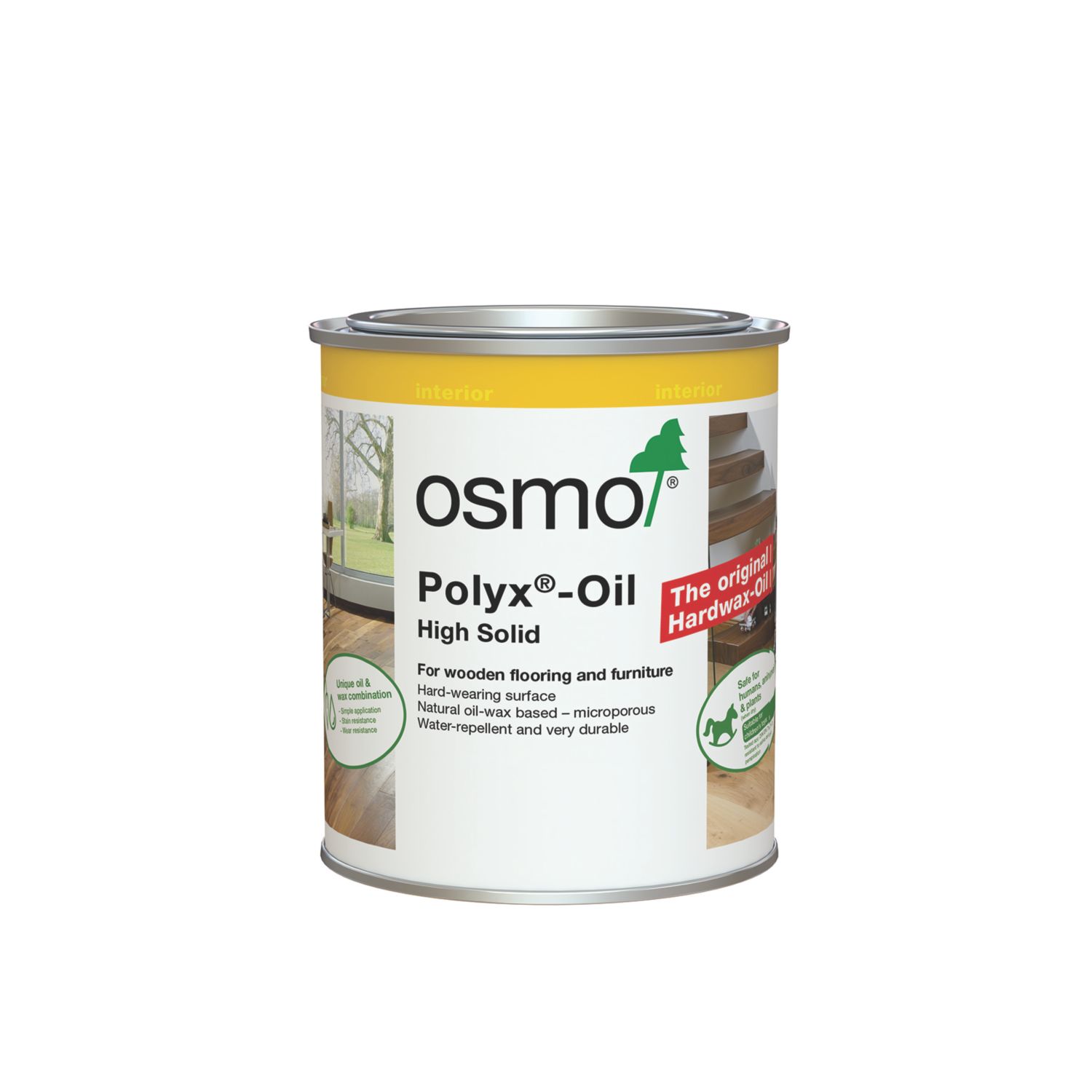 Osmo 0.75Ltr Clear Satin Solvent-Based Interior Wood Finishing Oil (871YM)