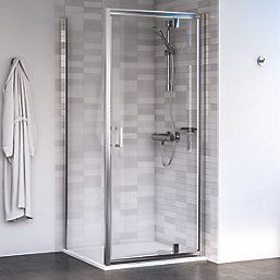 Aqualux Edge 6 Semi-Frameless Square Shower Enclosure LH/RH Polished Silver 800mm x 800mm x 1900mm