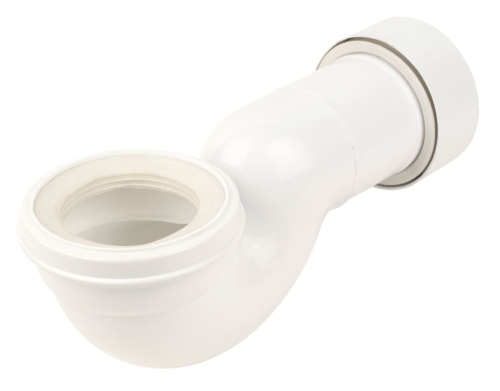 FloPlast Rigid 90° Space Saving Pan Connector White 354mm - Screwfix