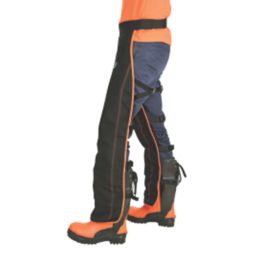 Oregon Type A Chainsaw Safety Leggings Black / Orange 28 L - Screwfix