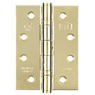 Smith & Locke  Electro Brass Grade 11 Fire Rated Ball Bearing Hinges 102mm x 76mm 3 Pack
