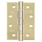 Smith & Locke  Electro Brass Grade 11 Fire Rated Ball Bearing Hinges 102mm x 76mm 3 Pack