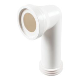 Flomasta  Rigid 90° Angled Pan Connector White 340mm