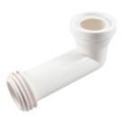 Flomasta  Rigid 90° Angled Pan Connector White 340mm